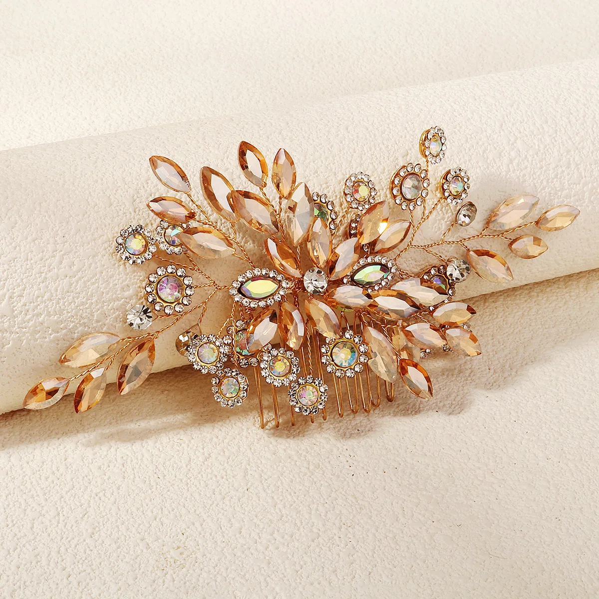 Elegante strass girassol pente de cabelo nupcial inserção pente premium festa mulher updo pino de cabelo headpiece jóias de cabelo como presentes