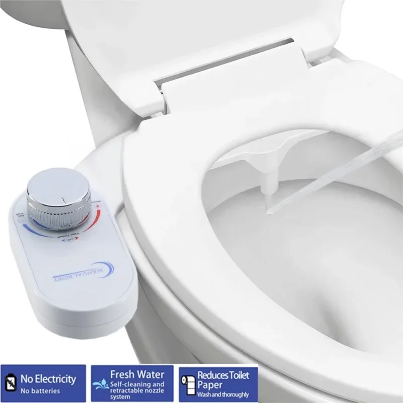 Smart Toilet Bidet Sprayer Portable Nozzle Non-Electric Single Cooling Sprayer Women's Self Cleaning Adjustable Water Pressure