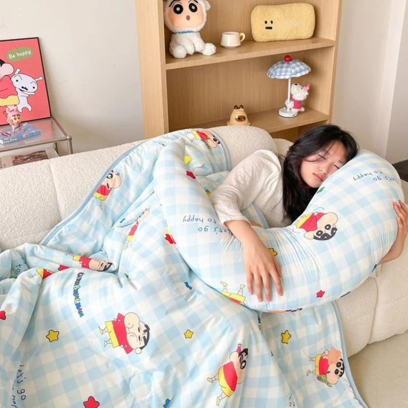 Crayon Shin-chan Nohara Shiro Boochan Cartoon Niedliche Sommerdecke, bequeme, klimatisierte Steppdecke für Studentenwohnheime im Sommer – Detail 6