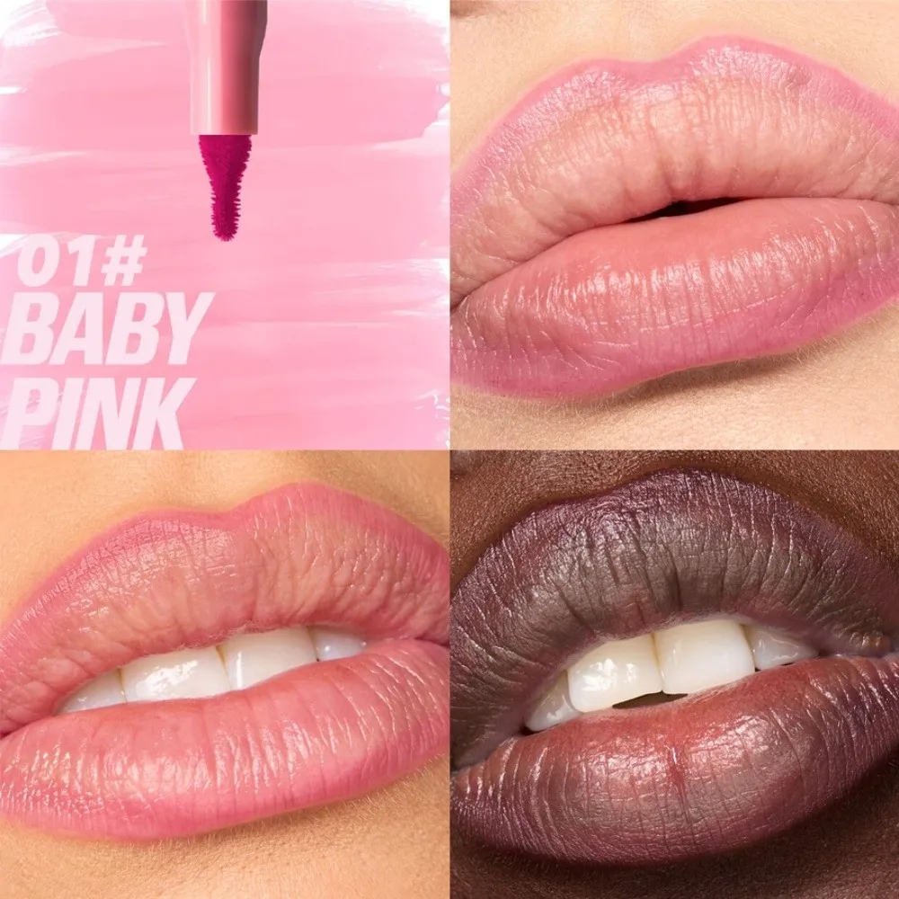 New Velvet Brown Lip Liner Pencil Waterproof Non-Stick Cup Lip Stain Pen Slim Brush Head Long Lasting Lipliner Makeup Women
