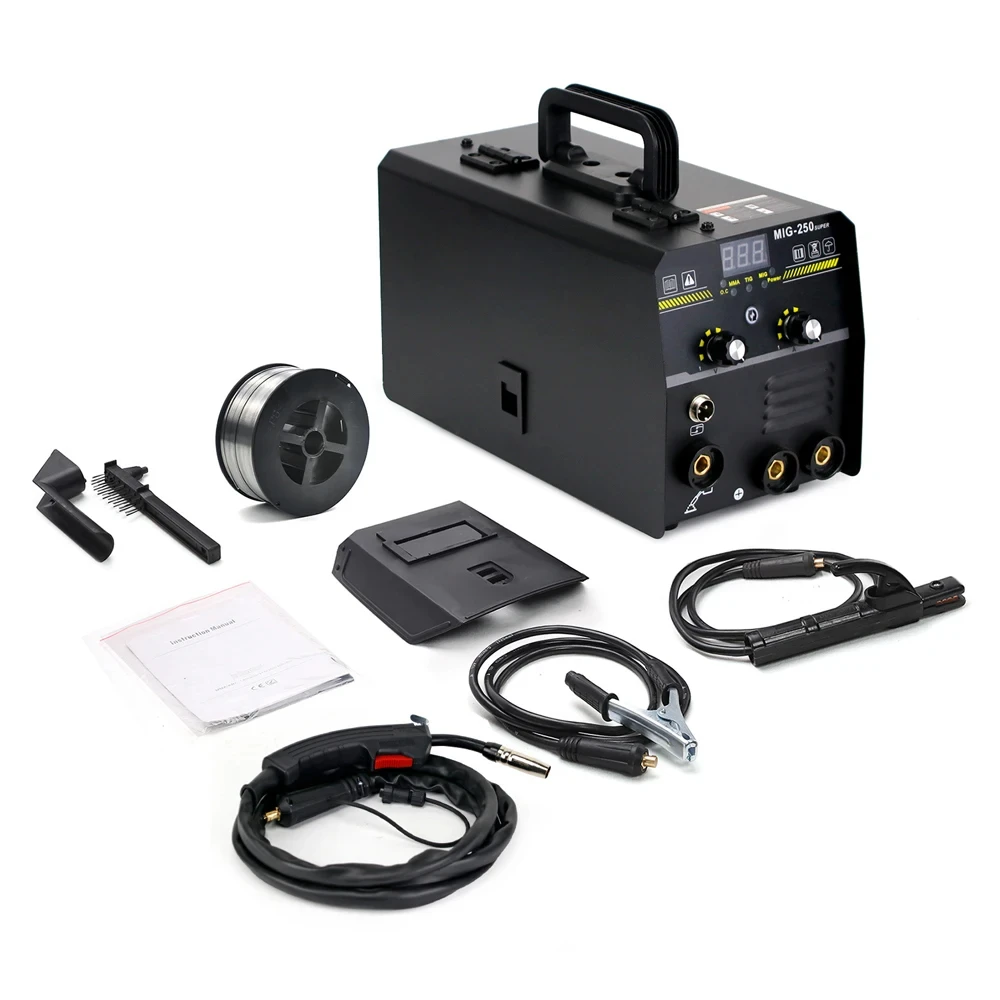 Mig MMA TIG Non Gas Welding Machine 250A Super 220V Intelligent Adjustment  IGBT Inverter Welder Tools Welding Equipment