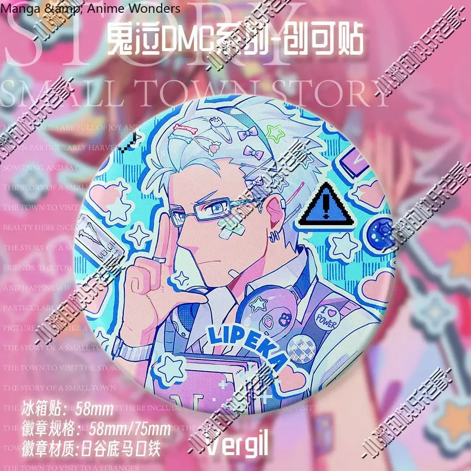Game Anime Cosplay Devil May Cry Dante Vergil Lady Small Card Badge Refrigerator Sticker Halloween Gift Collection Role Play view 5