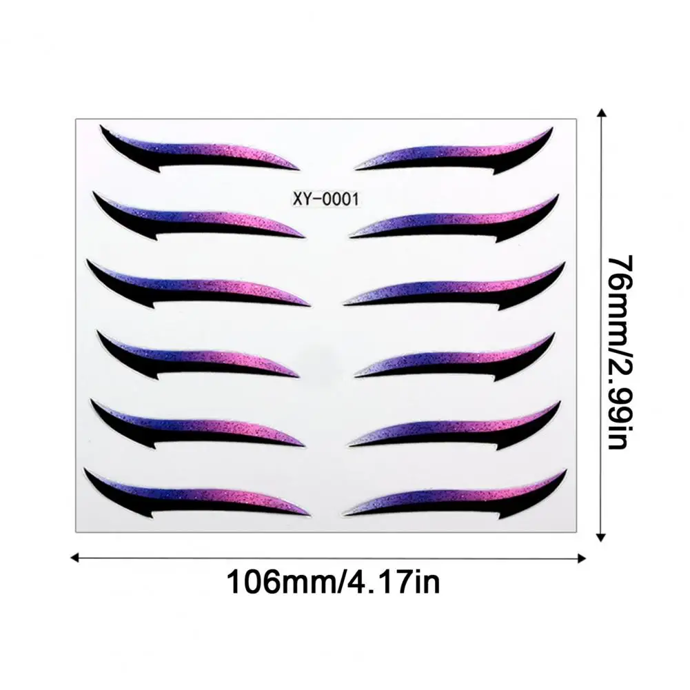 Waterproof Eye Stickers Festival Eye Makeup 8pcs Waterproof Eyeliner Stickers Glitter Eye Tattoos Shiny Foil Eyelid for Party