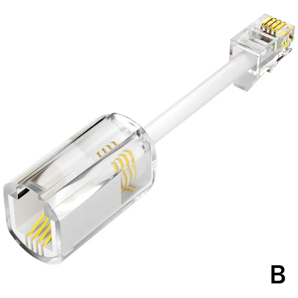 4P RJ9หมุนได้สำหรับโทรศัพท์4C ที่จับสายไฟอะแดปเตอร์สำหรับต่อกับคอมพิวเตอร์สวิตช์4P4C ดีจังสาย A1O0