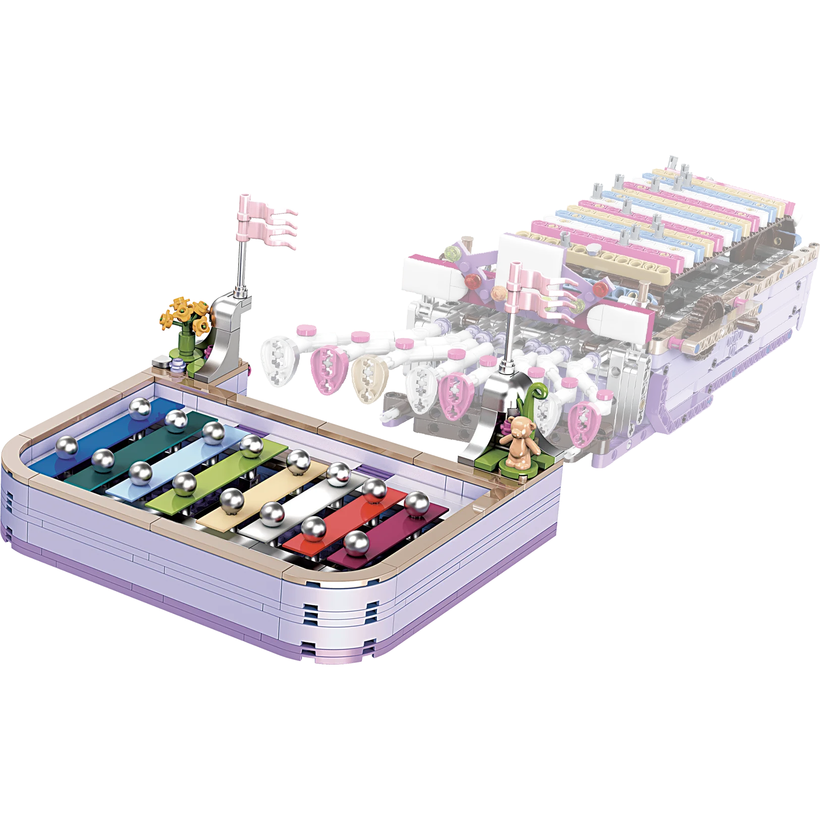 뮤지컬 타악기 피아노 악기 장난감 모델 빌딩 블록, 피아노 뮤직박스 블록 벽돌, 창의적인 DIY 어린이 장난감 선물, 924 피스