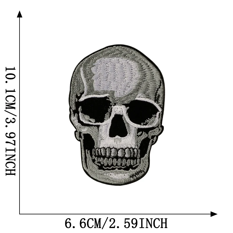 Schädel bestickte Patches für Kleidung Eisen auf Nähen Stoff Aufkleber Thermo Jacke Jeans Strijk Diy Mochila Parches – Detail 8