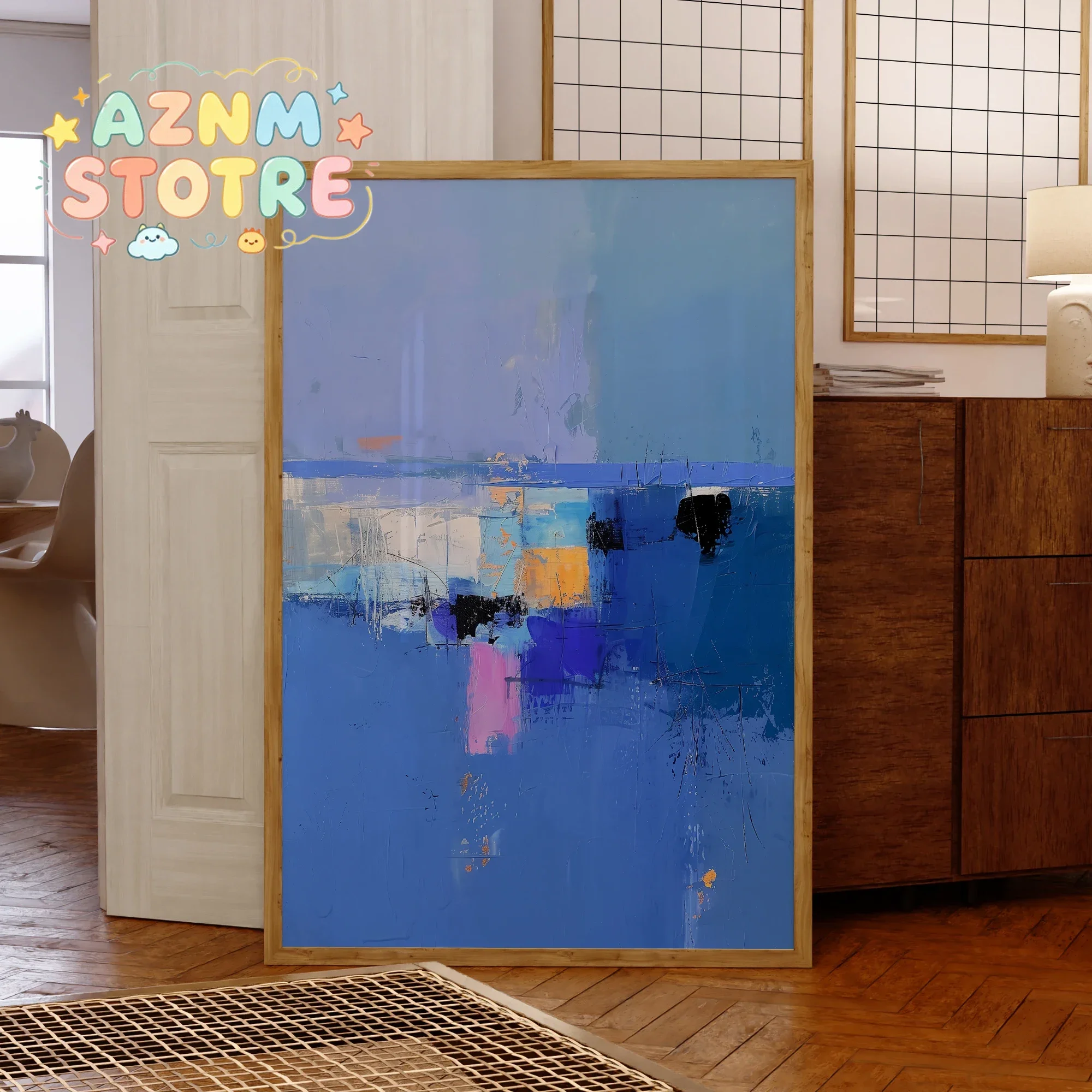 Modern Abstract Ocean Depth Color Painting Art Canvas Poster Print Picture For Living Room Bedroom Wall Art Home Decor