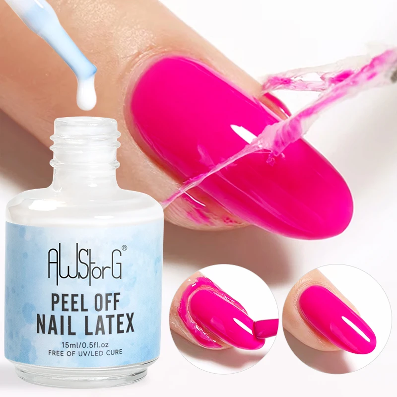 AWStorG15ml Peel-Off Latex Frostschutz-Nagelflüssigkeit Anti-Überlauf-Kleber Nagelkantenschutz Schnelltrocknendes Nagelpflege-Tool