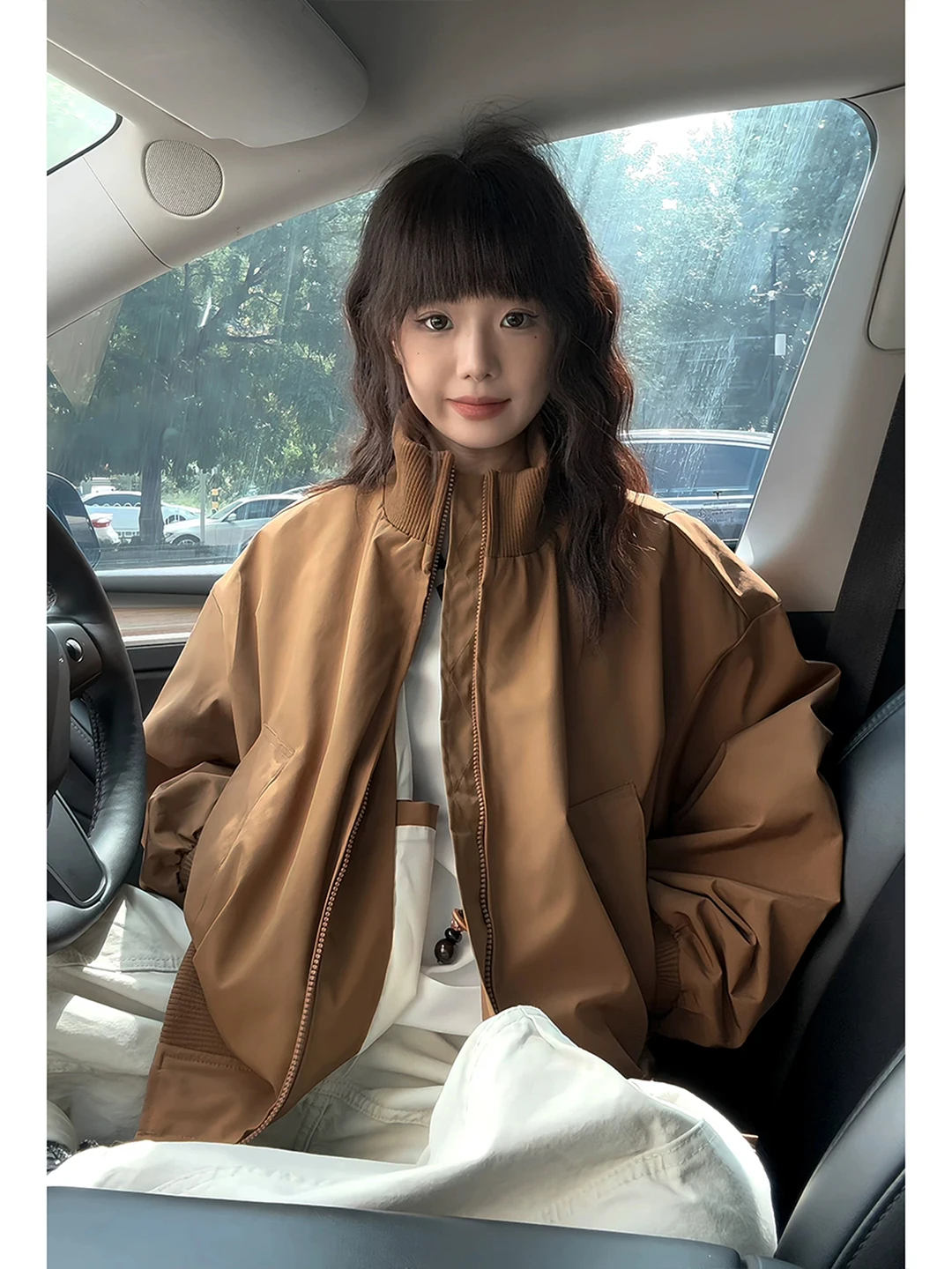 

Мужская куртка Cleanfit American Style Flight Jacket: модная осенняя модель в уличном стиле с воротником-стойкой, свободного кроя, в бейсбольном стиле