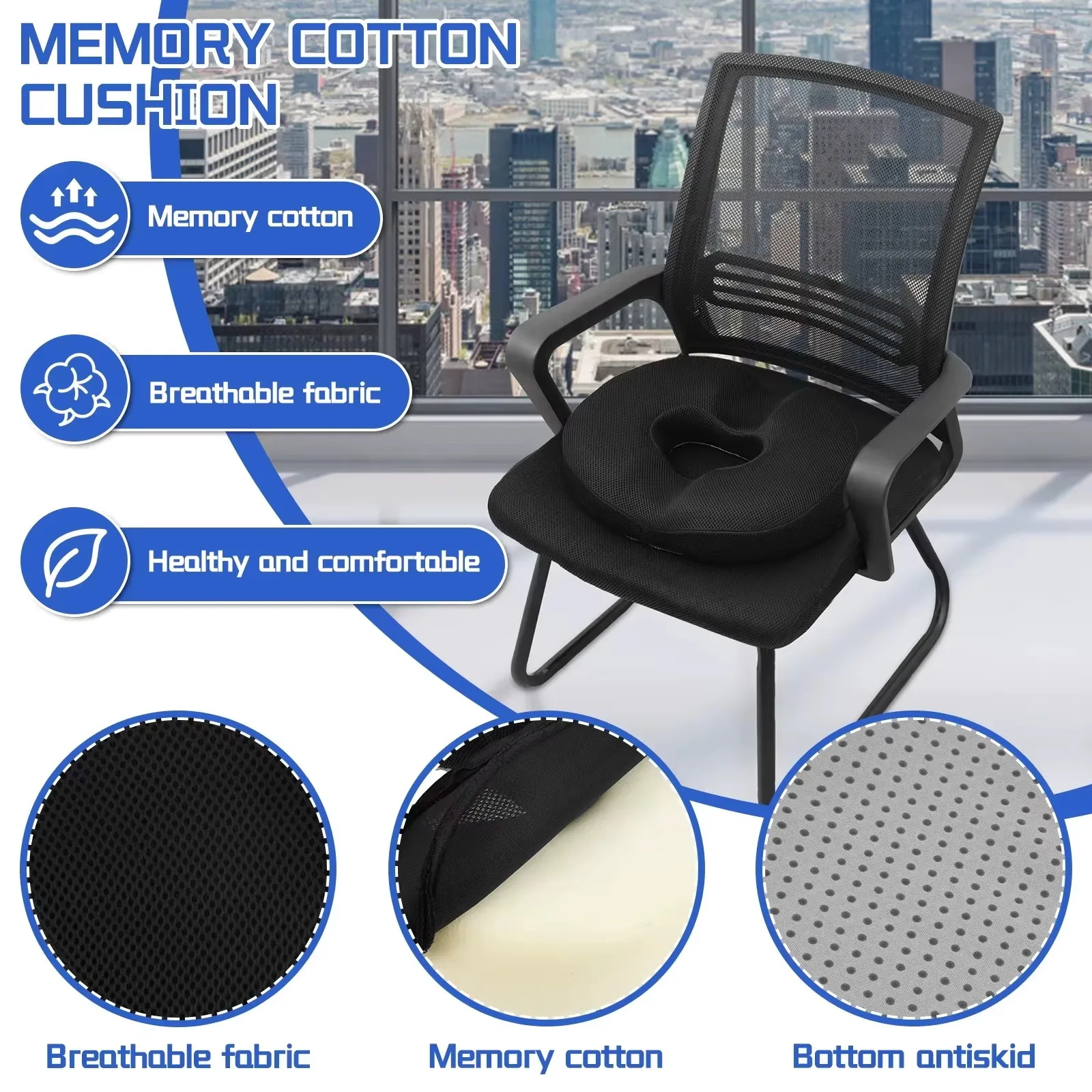 Donut Pillow Seat Cushion for Hemorrhoids Sciatica & Hip & Coccyx Desk Chair Cushion for Long Sitting Office Worker Car Driver