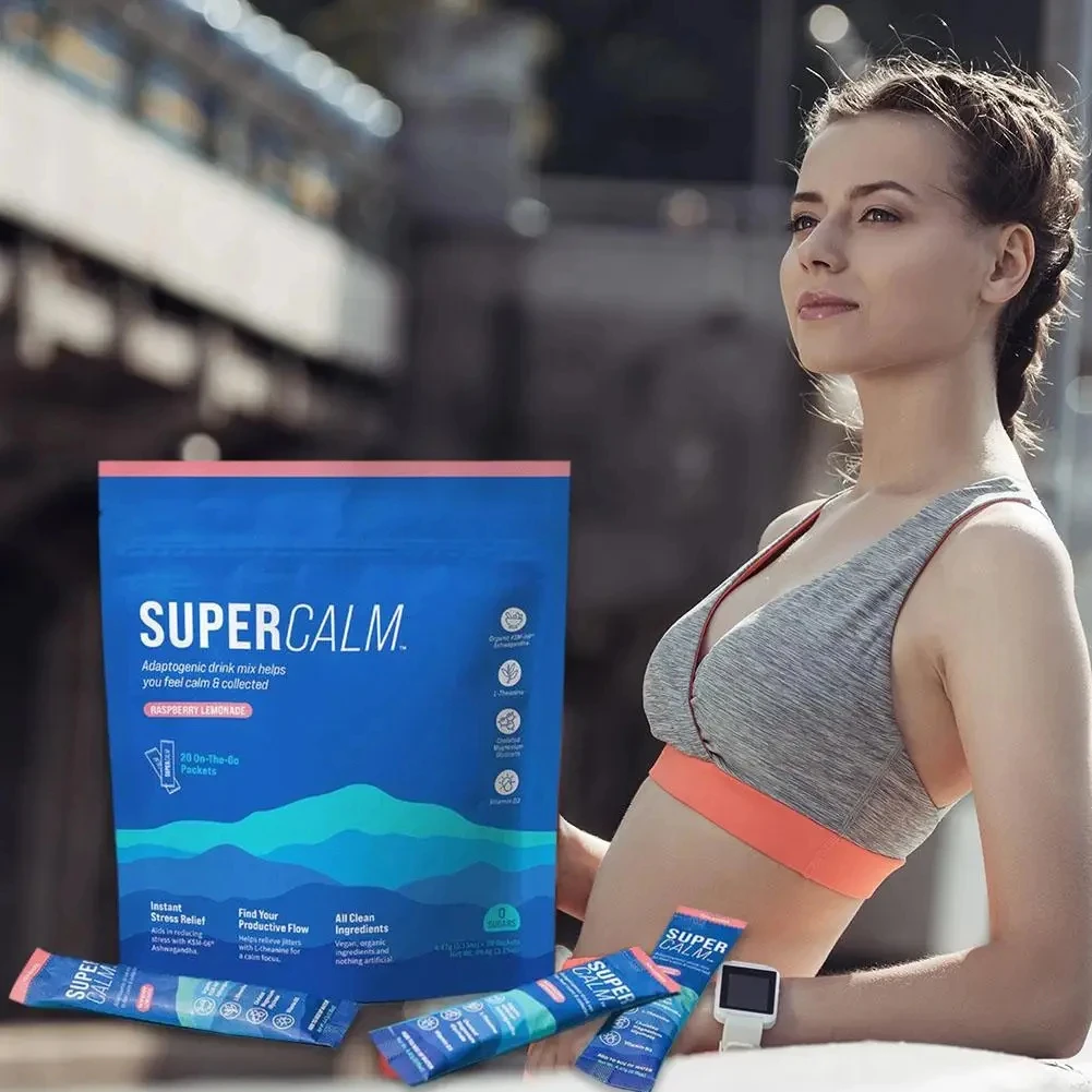 2PCS SUPERCALM Powdered Drink Mix - Adaptogenic Drink Mix with Magnesium Glycinate, Ashwagandha - Sleep Aid, Calm, Relax & Focus