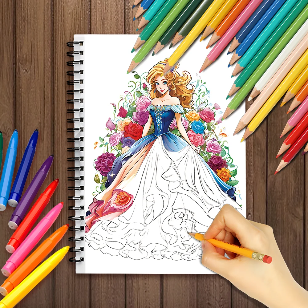 Spiral Coloring book -30 Sheets adult coloring book, 11.2 x 8.3 inches, 100g thick paper, drawing book, homecoming holiday gift