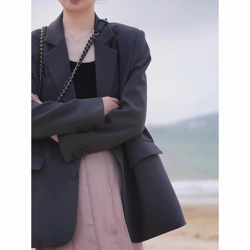 

Women'S Suit Female Clothing Elegant Woman Blazer Long-Sleeve Medium-Length Waist-Fitted Scarf Block Types Collection Cinching