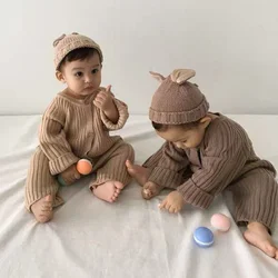 2023 Baby Knitted Rompers Newborn Knit Jumpsuit Korean Baby Autumn Clothes Boys Grils Winter New Born One Piece Outfits Sweaters