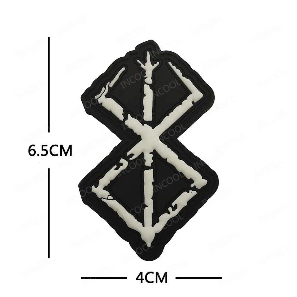 Embroidered Northern Europe Viking Compass Patches Rubber Viking Valknut Norse Runic Odin God Runes Glow In Dark