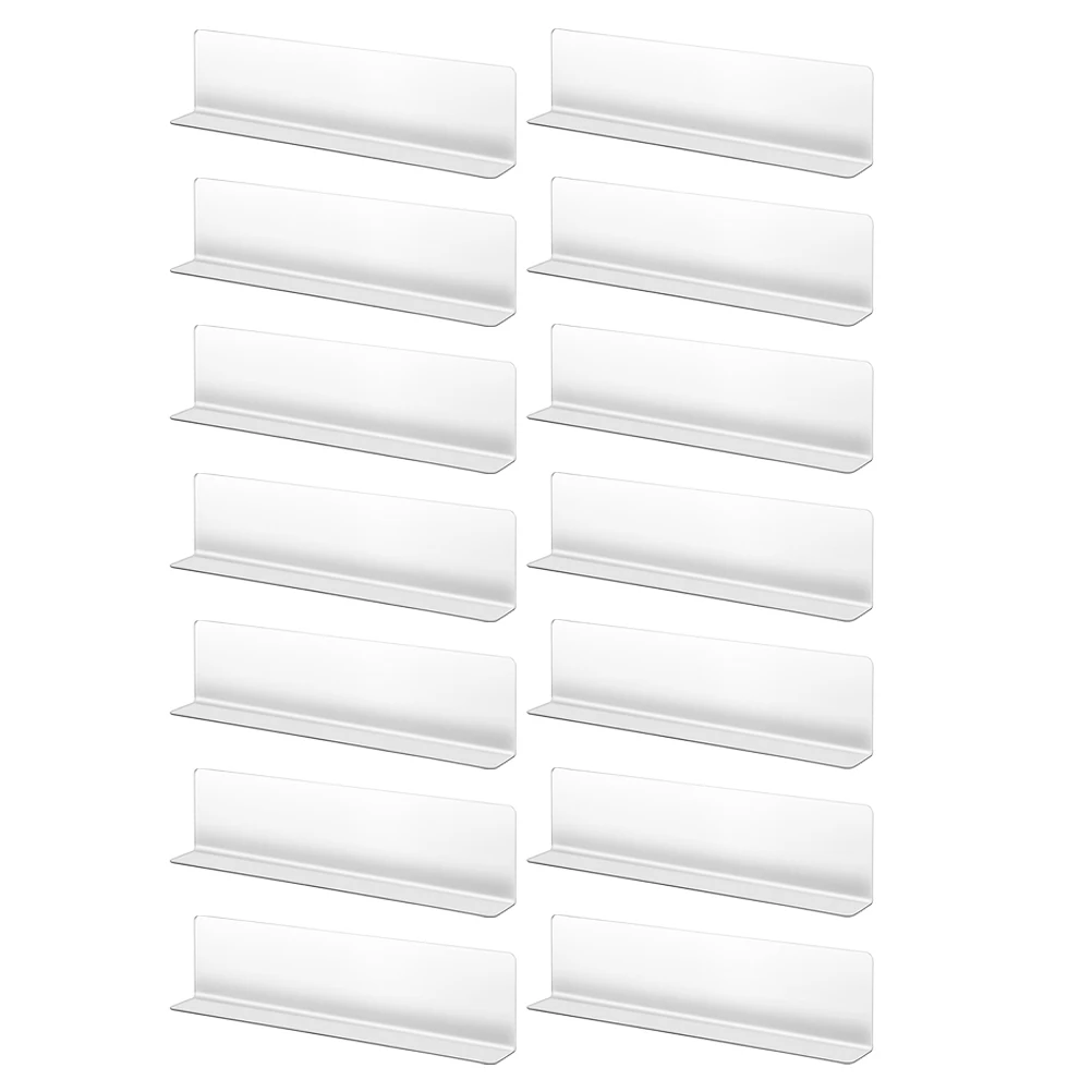 

20 Pcs L-shaped Separator Plastic Dividers Shelf Book Library for Shelves Clear Closet Organizer Bookshelf