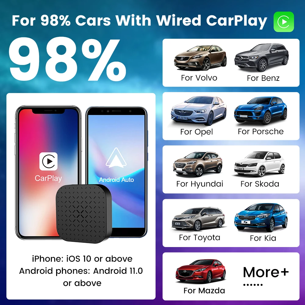 CarlinKit Android 11 CarPlay Ai Box QCM2290 Wireless Car Play Android Auto Video TV Steaming Box for OEM Car 5G Wifi Bluetooth