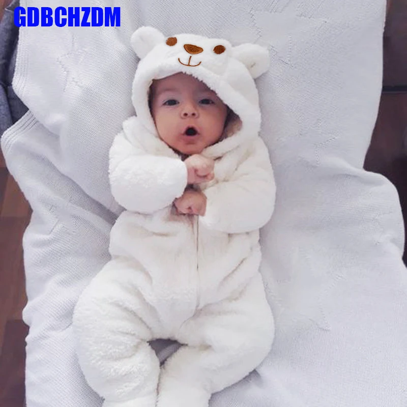 

New Cute BABY Newborn Boy Girl Clothes Long Sleeve Hoddies Bear Zipper Baby Romper Clothes Autumn Winter Wear 0-18M#06