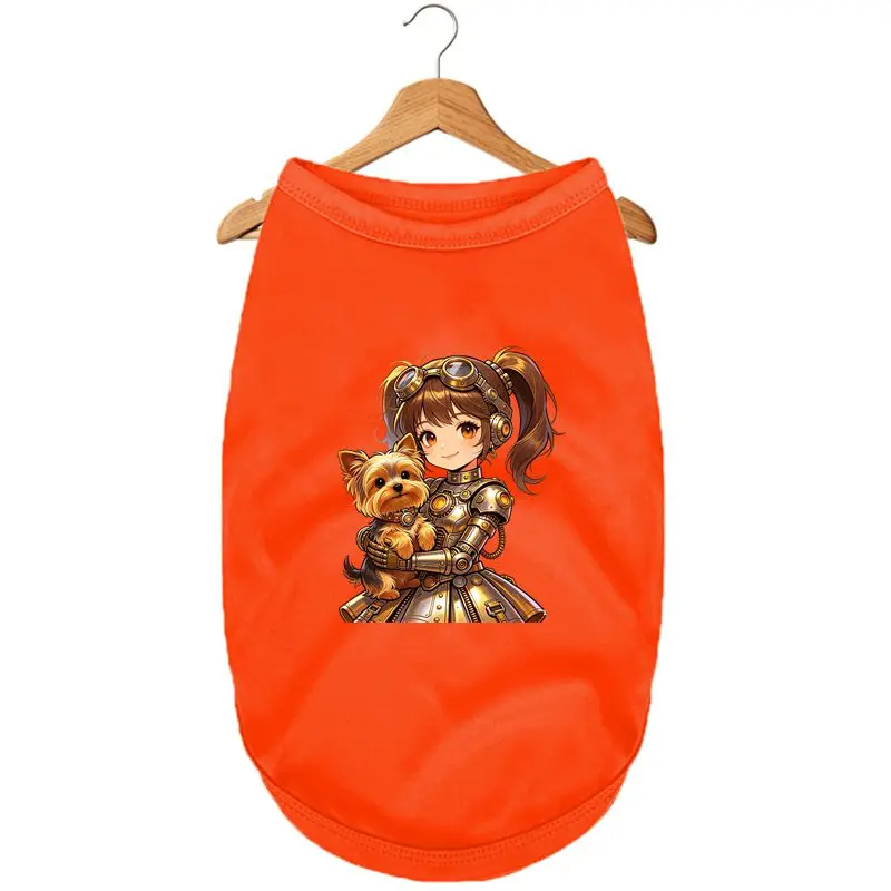 

Dog Summer Breathable Vest Anime Style Girl Print Soft Cool