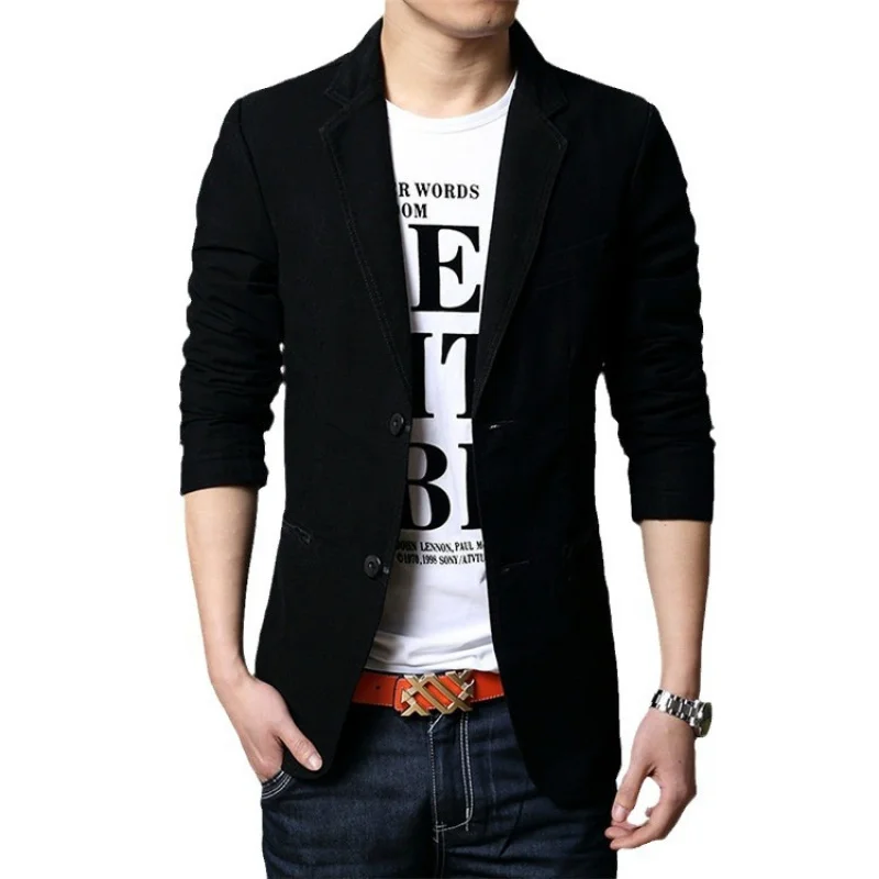 GIOIOLeisure suits for men，2025New Korean-Style Slim-Fit Cotton Suit，Fashionable Versatile Casual Top Jacket