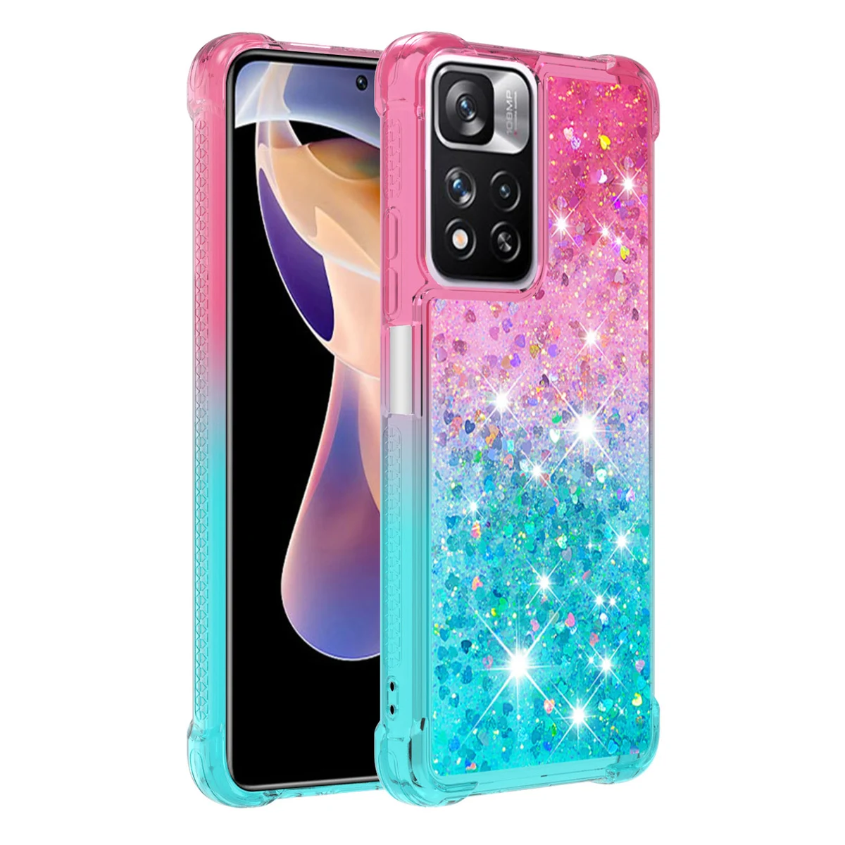 Luxury Glitter Transparent Phone Case For OPPO A74 A54 A57S A77 A93 5G 4G K10 Realme N50 Epoxy Soft Shockproof Bumper Back Cover