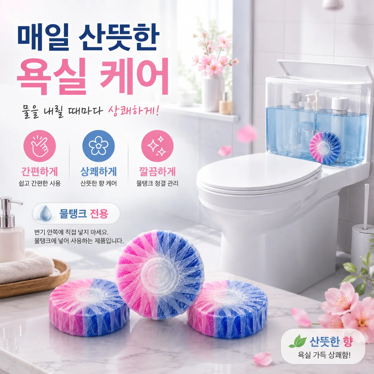 Automatic Toilet Bowl Cleaner Tablets Pink Blue Wrapped Blocks Fresh Scent Toilet Tank Cleaner for Home Bathroom view 3
