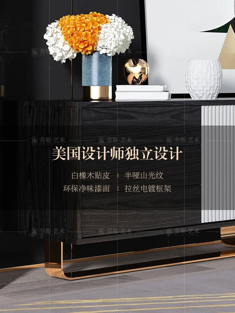 Xuan Guan Cabinet Light Luxury Style Living Room Entry Cabinet American Solid Wood Hall Italian Postmodern