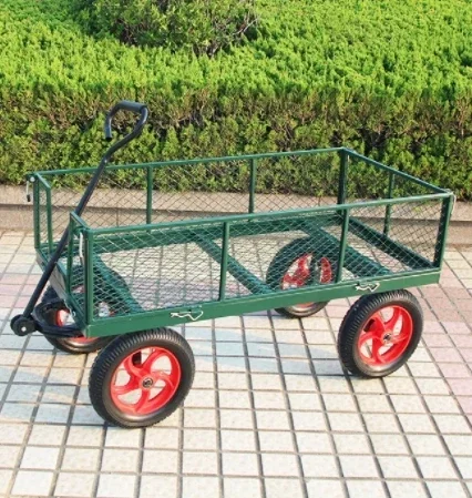 Chariot à mailles métalliques à quatre roues, chariot de jardin pliable, à forte charge, plusieurs modèles, adapté à une utilisation domestique et