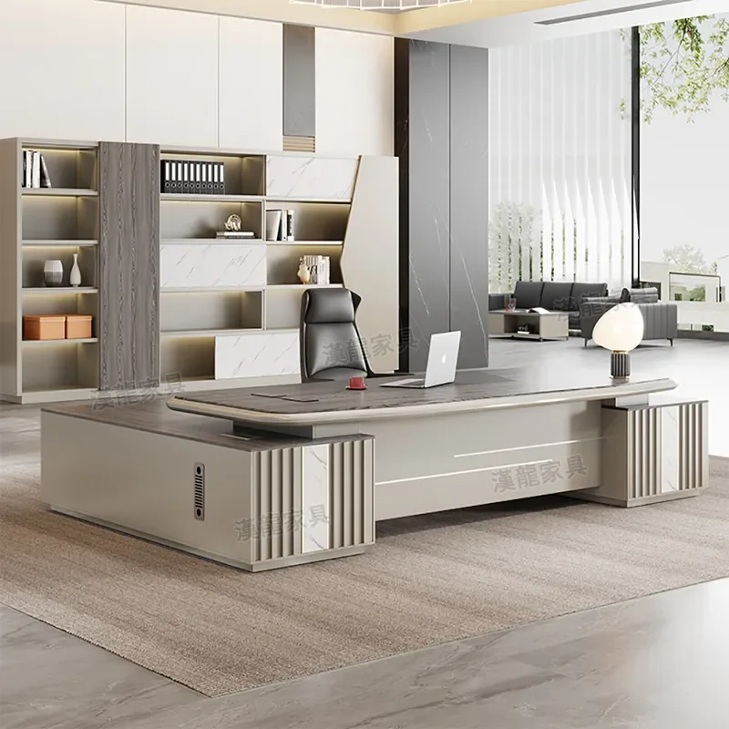 for Light Luxury Desk Boss Desk and Chair High End Office Desk Simple Modern Manager Desk Office Desk and Chair Combination