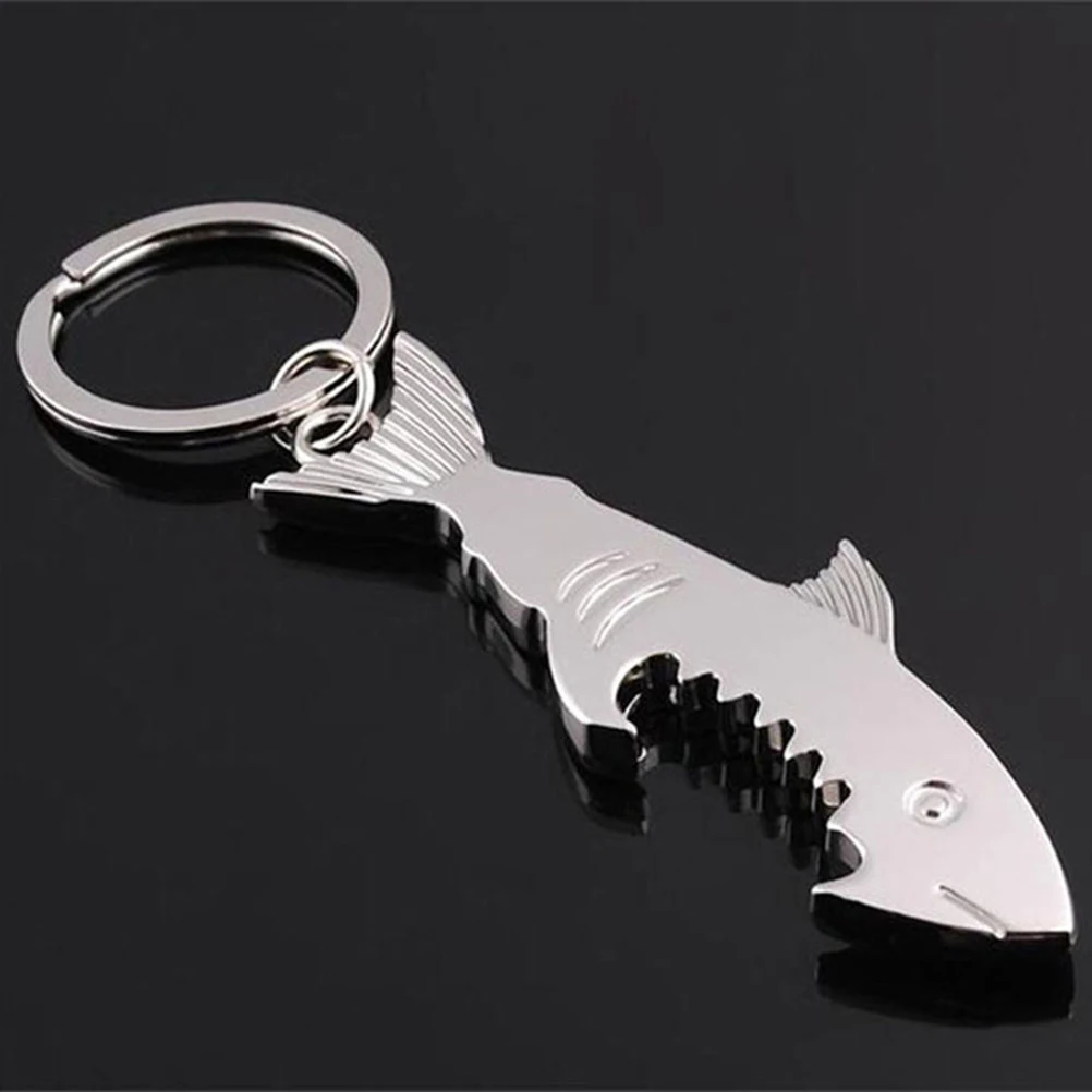 Hot Shark Bottle Opener Keychain Alloy Multifunction Fish Corkscrew Key Chains Jewelry New Arrived Keyring Accessories