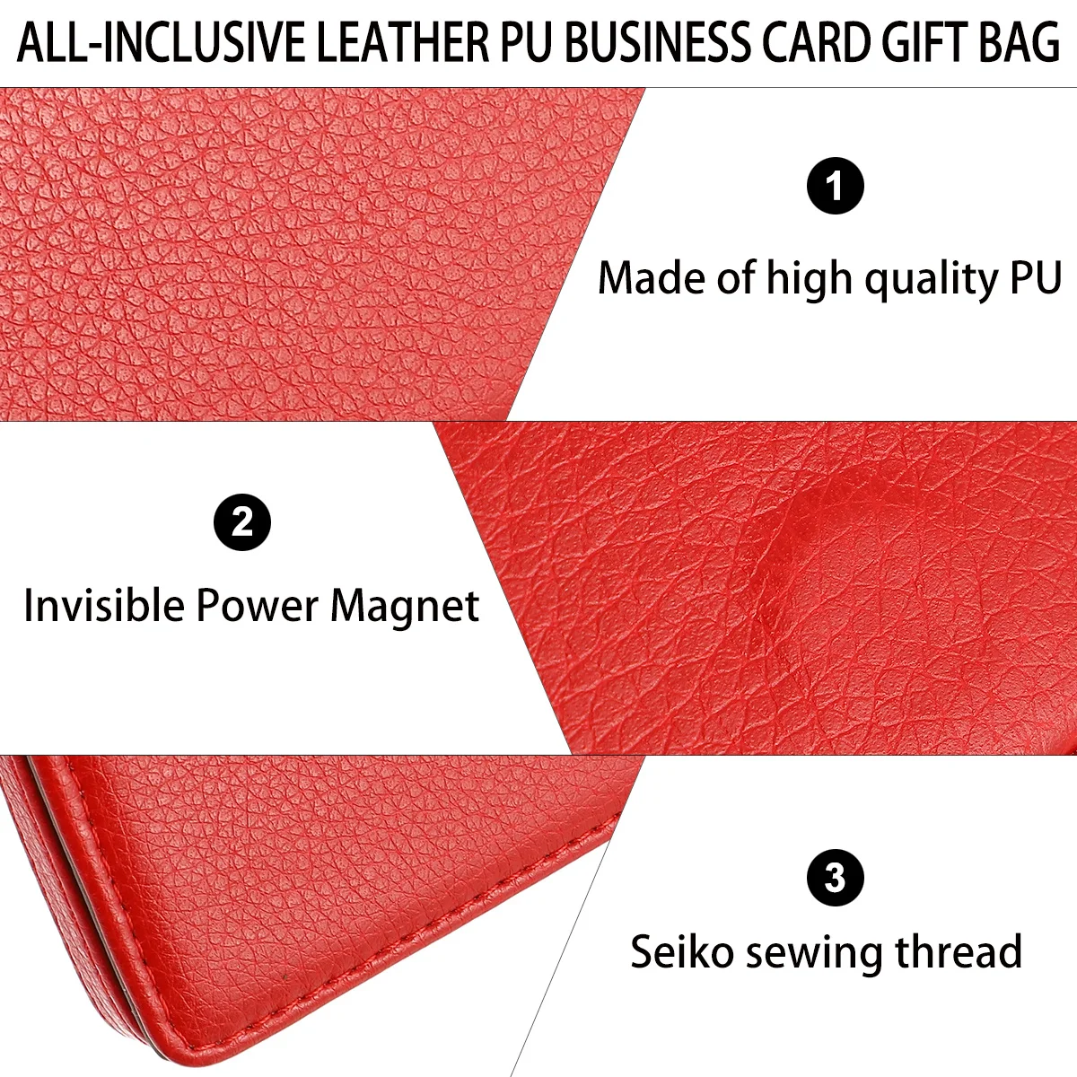 

1Pcs Business Card Holder PU Material Magnetic Closure Elegant Gift for Professionals Business Box PU Holder Magnetic Box