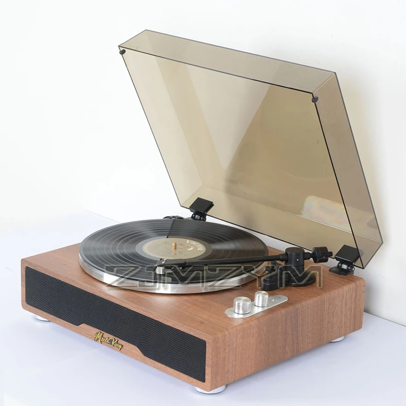 Vinyl Record Player Vintage Wooden Bluetooth Input/Output Portable Hi-Fi  Stereo Record Player With BT & AUX Stereo Systems