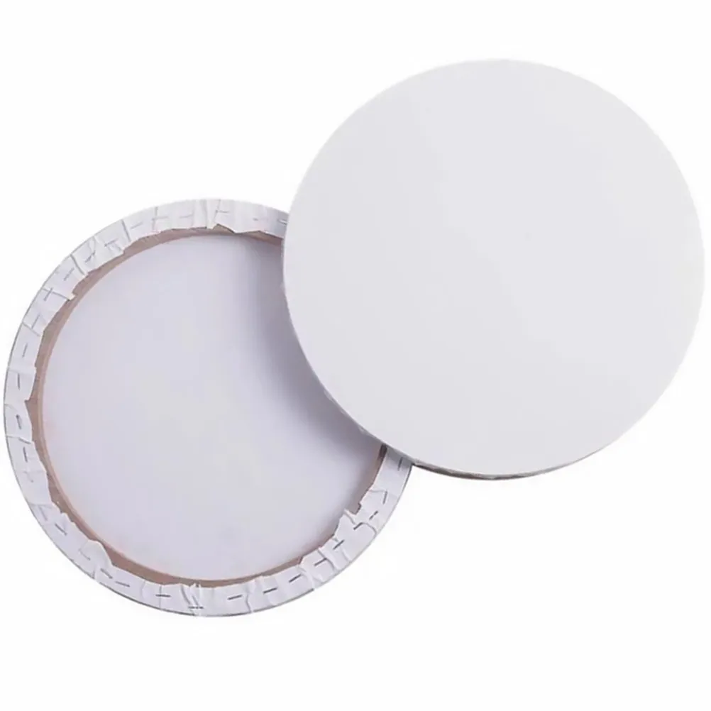 2Pcs Customized Oil Painting Canvas Round Cotton Wood Stretched Frame Thick 30Cm Professional Artist Blank Art Canvas Board
