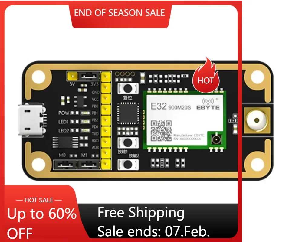 SX1278 868MHz 915MHz Lora Test Board 20dbm CDSENET E32-900MBL-01 USB Interface with Antenna and Power Supply