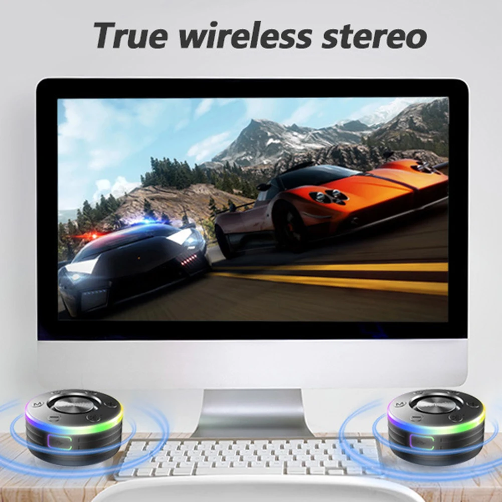 Waterproof Portable Speaker with Suction Cup/RGB Light Bluetooth-Compatible 5.2 Hands-Free Call/FM Radio for Bathroom Sing-Along