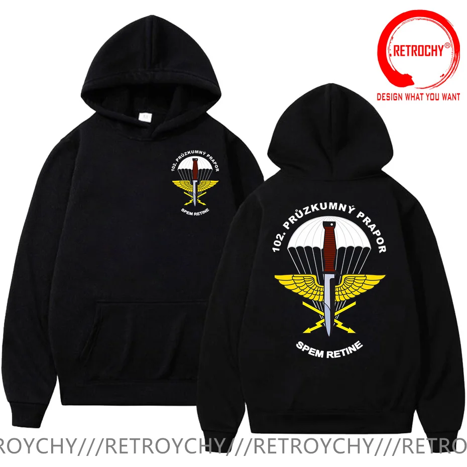

Czech Army Special Forces 102nd Recon Battalion Paratroopers Hoodies Sweatshirts Fashion Hoodie Sweatshirt Hooded Military Hoody