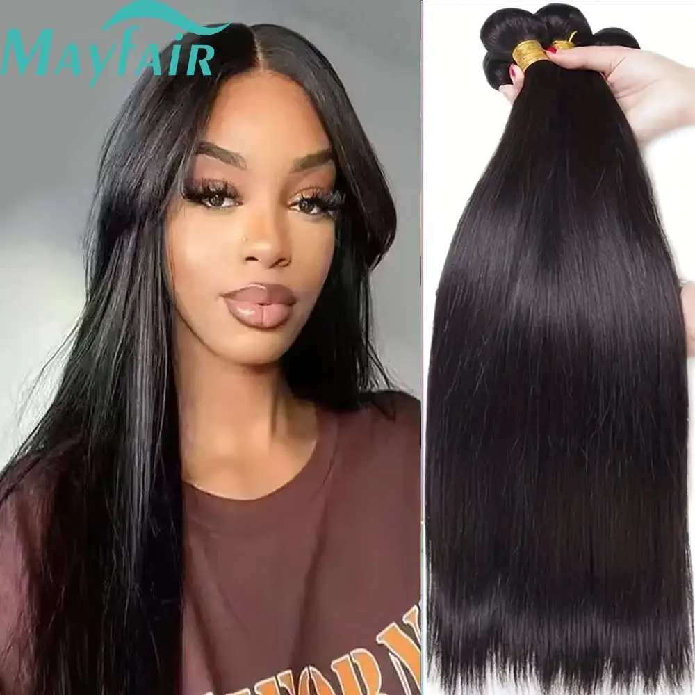 

Straight 100% Human Hiar Bundles Extensions Natural Color Virgin Human Hair Extensions Human Hair Bundles 8-32 Inch 12A