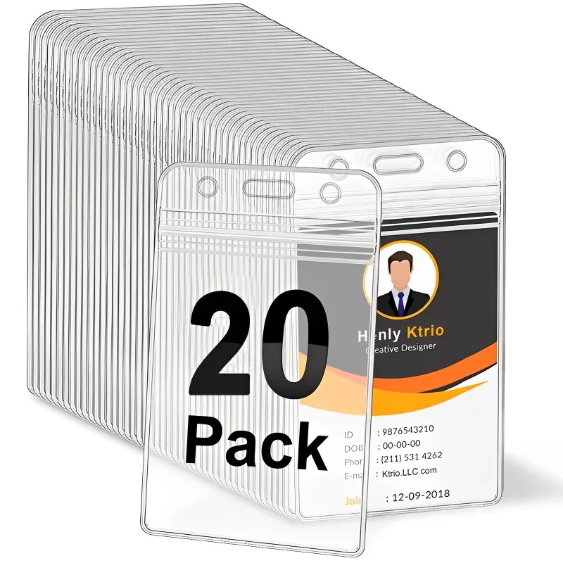 1/20Pcs Waterproof Transparent Card Holder Plastic Protector Case Business Bus Bank Credit Card Protector ID Card Badge Holder