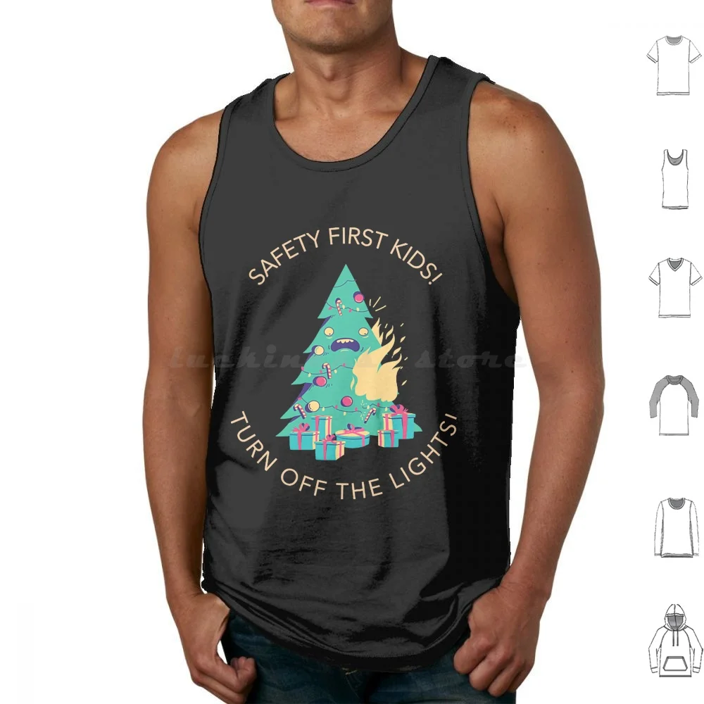 

Safety First Kids , Turn Off The Lights Tank Tops Vest Sleeveless Christmas Christmas Decorations Christmas Is Coming