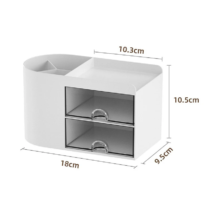 Simple Pen Holder With Drawer Multifunction Desktop Organizer Stationery Storage Box Student Office Desk