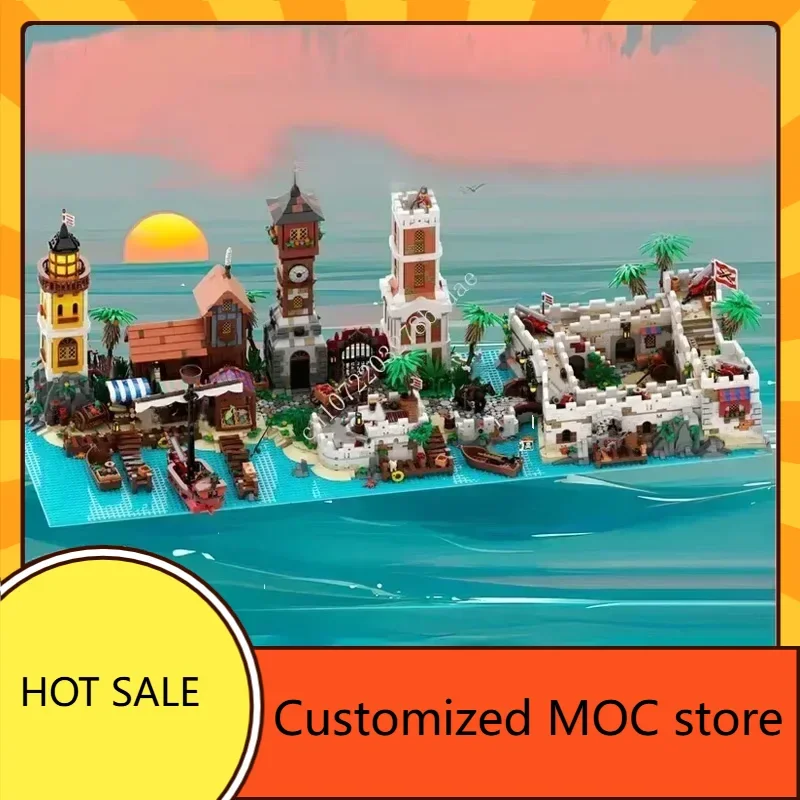 

8537PCS Pirate Series - the Conquered Outpost MOC Puzzle Puzzles Set Creative Technic Kids Birthday Toy Christmas Gift Toys Age