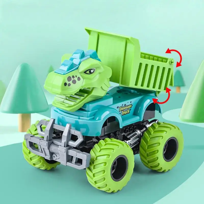 Pull Back Engineering Vehicle Car Toys Dinosaur Construction Detachable And Self Loading Exercise Hand Ability Toy For Kids 3+