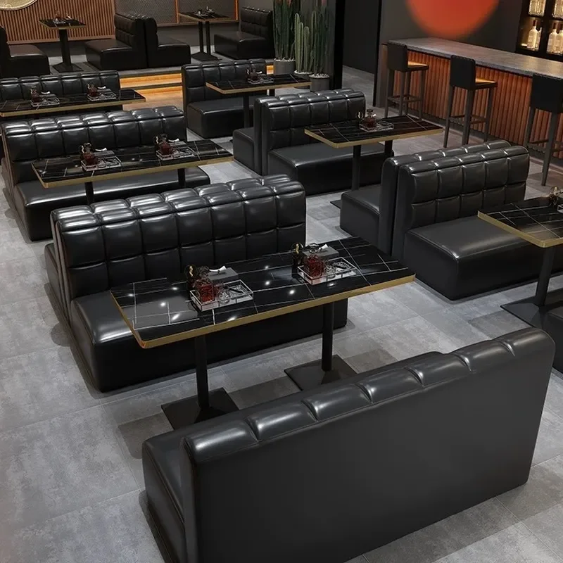 Commercial Bar Table and Chair Set Clear Acrylic Sofa for Western Cafe BBQ Hot Pot Milk Tea Shop KTV Card Seat Furniture