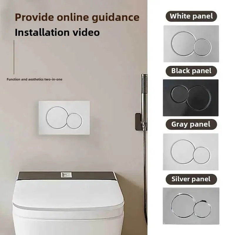 Toilet Press Button, Bathroom Wall-Mounted Toilet Accessories, Water Tank Flush Button, Various Styles Available