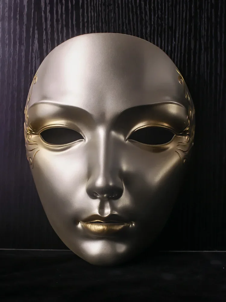 Gold Mask Antique Full Face Adult Male Mask Girl Antique Costume Samurai Venice Ball Mask