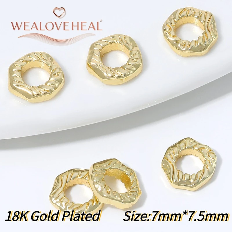 18K vergoldete Messing-Distanzperlen, Trennperlen, runde Perlen für DIY-Armbänder, Halsketten, Schmuckherstellungszubehör – Detail 25