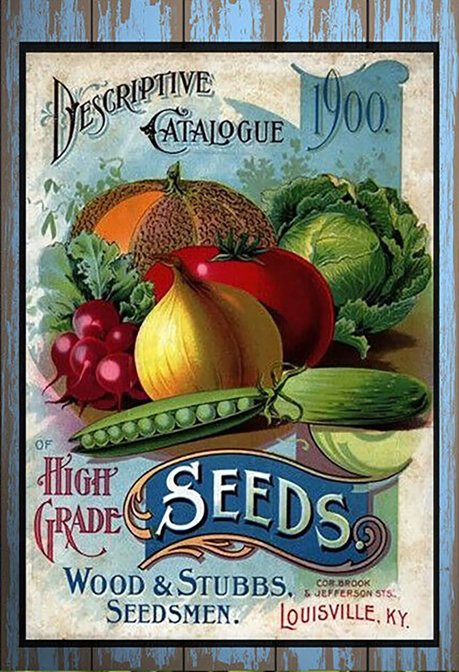 Krouterebs 1900 Seed Catalog Vintage Style Metal Tin Sign Home,Living Room,Kitchen,Dining Room,Bedroom,Farmhouse,Wall Decoration