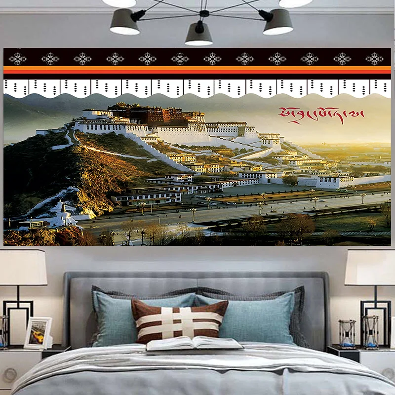 

Tibet Potala Palace Wall Tapestry Art Aesthetic Wall Decor Blanket Tenture Murale Macrame Wall Hanging Home Decoration