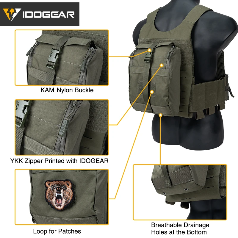 IDOGEAR Tactical GP Pouch MOLLE  General Purpose Pouch Multi-Function Sport Utility Pouch 35109