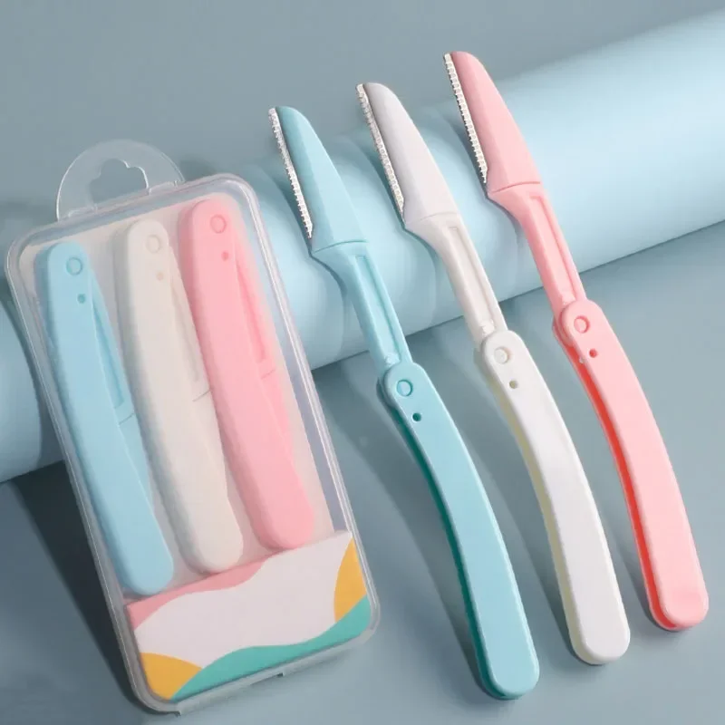 Mulheres Rosto Navalha e Sobrancelha Aparador, senhoras Sobrancelha Faca, Facial Lâminas De Barbeador, Removedor De Cabelo, Tesoura, Profissional Ferramentas de Beleza